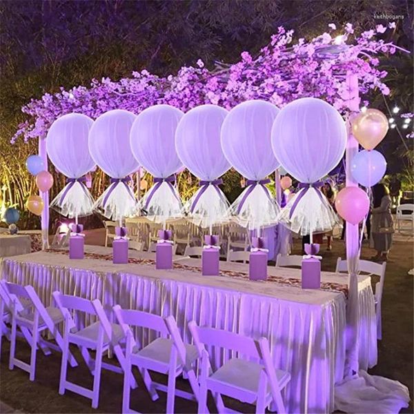 Décoration de fête Tutu Tulle Ballons 6pcs Ensemble Centres de mariage Anniversaire Dessert Décorations de table Colonne Ballon Scène Mise en page Décor