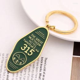 Party Decoration tv -show Twin Peaks Key Chain Metal Green Email The Great Northern El Room # 315 Keychains Fashion Women Men Sieraden Ring