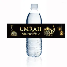 Décoration de fête OMRAH MUBARAK Autocollant de bouteille d'eau Eid Hajj Labels en papier Wrapper