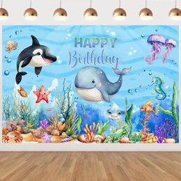 Décoration de fête sous la mer Summer Ocean thème anniversaire décor kid girn bethet fond mignon dolphin starfish bannière