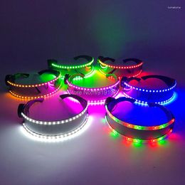 Decoración de la fiesta Actualización de lentes LED Gafas Strip para Navidad Cumpleaños de la Pascua Halloween Bar disfraz