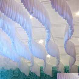 Feestdecoratie luxe bruiloft plafond centerpieces S-vormige golf wolken top zakken garen ly aangepaste maat kleur druppel levering ho dhjgr