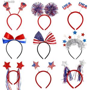 Décoration de fête USA Independence Day Chapeaux Happy American Independence Day Cheer USA 4 juillet 2023 Party DIY US National Day Flag Hair Band T230522