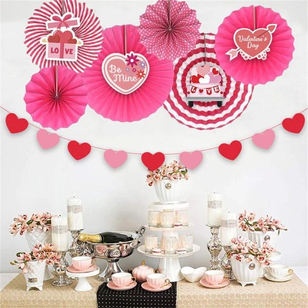 Decoración de fiesta Día de San Valentín Escena Herramientas de diseño Abanico de papel Flor Vacaciones Sala de bodas Confesiones creativas Accesorios sorpresa