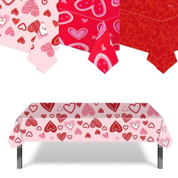 Decoración de fiesta Día de San Valentín Camino de mesa Amor Rojo Rosa Comedor Mantel Decoración de boda para decoración feliz Cubierta