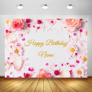 Fête Décoration Saint Valentin Mariage Anniversaire Pozone Fleurs Amour Coeurs Nom Personnalisé Fond Enfants Baby Shower Bannière Baptême