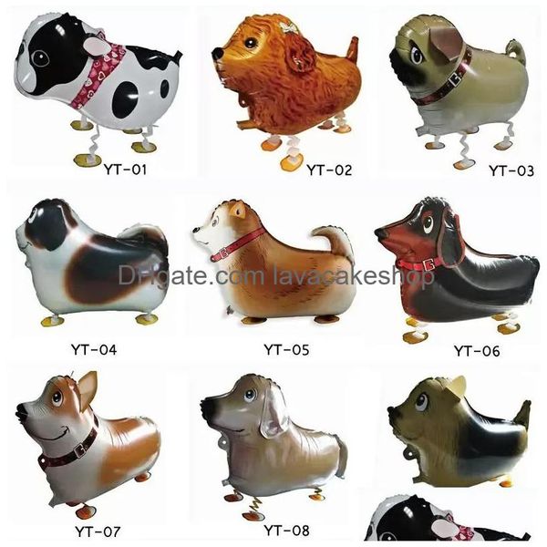 Decoración de fiesta Paseo Mascota Animal Globo de helio Papel de aluminio Matic Sello Kid Juguete Regalo Navidad Cumpleaños Suministros Drop Entrega Hogar G Dhbqe