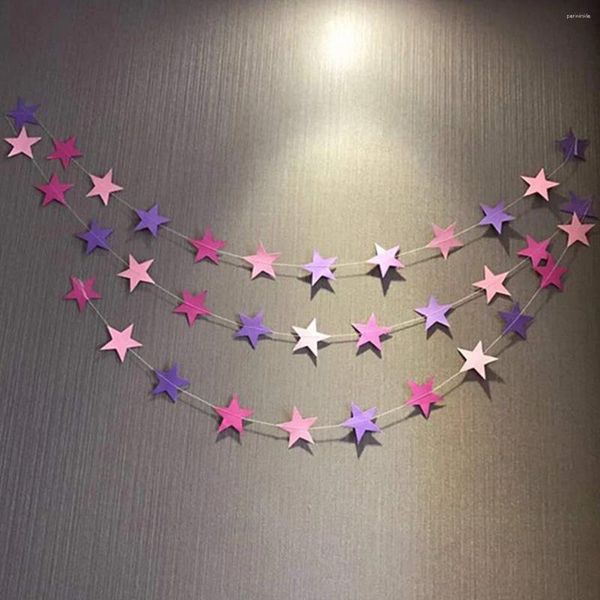 Fête décoration mur suspendu en papier étoile Garlands d'anniversaire chaîne de chaîne de chaîne bannière de mariage à la main