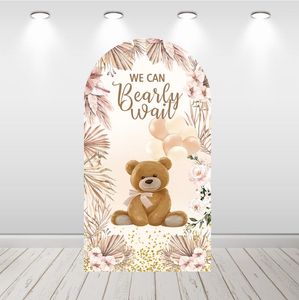 Party Decoration We Can Bearly Wait Arch Cover Po Achtergrond Boho Palm Baby Douche Verjaardag Dubbelzijdig Pography Achtergrond Stof