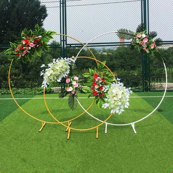 Décoration de fête arc de mariage cercle fond étagère en fer forgé accessoires décoratifs ballon rond Structure métallique