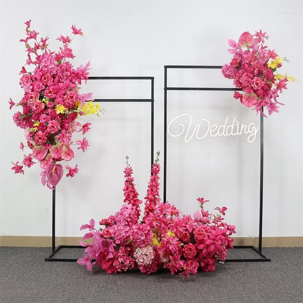 Decoración de fiesta, soporte de hierro forjado estilo arco de boda para Mariage Baby Shower, área de bienvenida, accesorios de fondo de pantalla