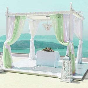 Décoration de fête Toile de fond de mariage 5x1.35m Foulard transparent Organza Chemin de table Arc Valance Swags Réception d'événement