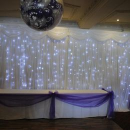 Decoración de fiesta fondos de boda con luces para fondo de escenario Swags telón de fondo de cortina Led blanco 3x6mParty