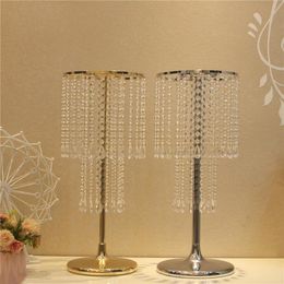 Décoration de fête pièce maîtresse de mariage support de fleurs décor à la maison pour Table rideaux de perles de cristal acrylique Foral