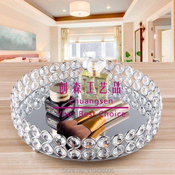 Décoration de fête pièce maîtresse de mariage plaque de verre support de gâteau en métal support d'affichage outil décoratif Dessert Rack miroir plateau de service