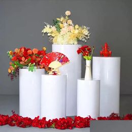 Décoration de fête Mariage DIY 3 / 5pcs Cylindre rond Piédestal Affichage Art Décor Gâteau Rack Plinthes Piliers pour les décorations de vacances Drop Dhak6