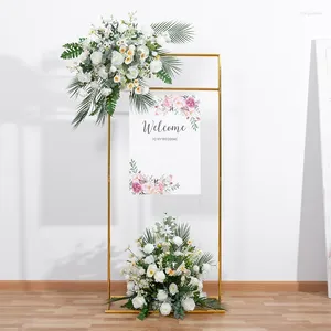 Feestdecoratie bruiloft afstuderen jubileumwinkel welkom banner plank bloem picture stand metal boog rekwisieten achtergrond geometrisch geometrisch