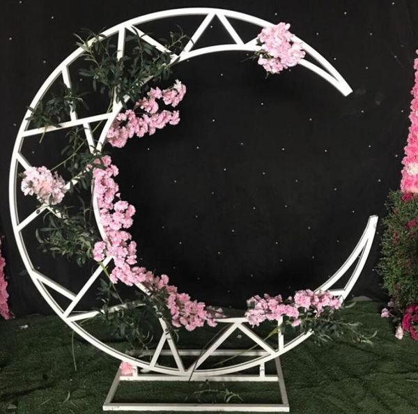 Décoration de fête accessoires de mariage fer lune bateau fond fenêtre croissant étagère peut être personnalisé fête