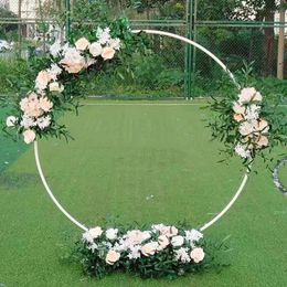 Feestdecoratie bruiloft rekwisieten ijzerring boog ronde metalen achtergrond bloemen deur buiten bloemenstandaard voor plank