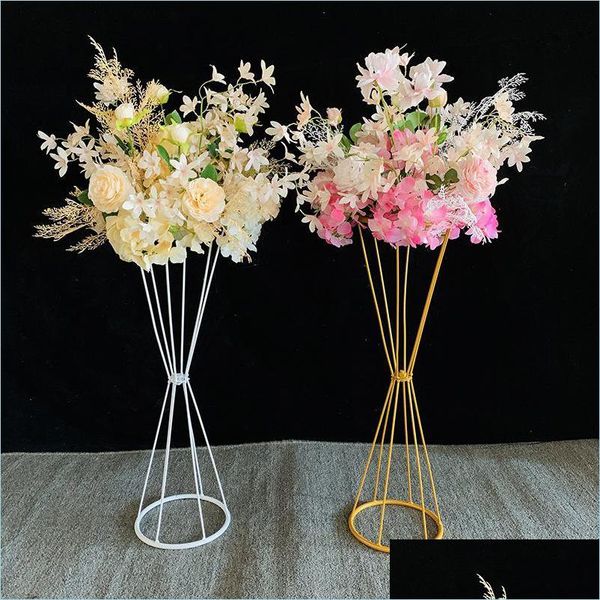 Partie Décoration De Mariage Props Blanc Métal Fer Cadre Colonne Fleur Vase Stand Pour Pièce Maîtresse Décor À La Maison Drop Delivery 2021 Jardin F Dht85