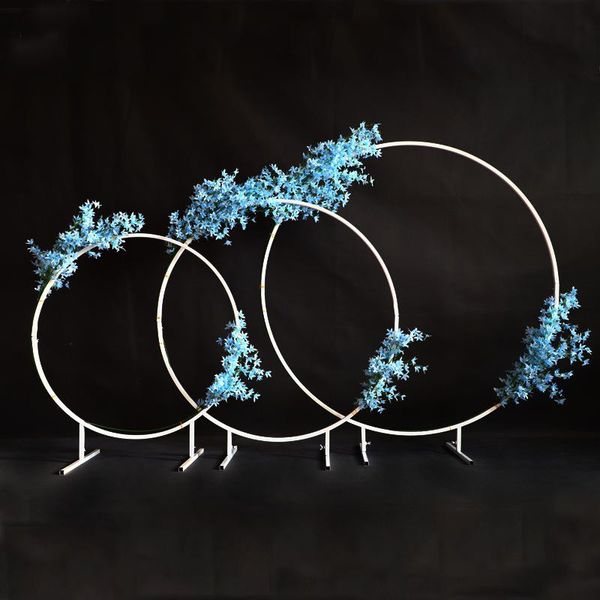 Decoración de fiesta Accesorios de boda Fondo de arco de anillo de hierro forjado Adornos de puerta de flores redondas ArchParty de metal