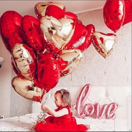 Feestdecoratie bruiloft roze goud rood liefde hart folie ballonnen baby shower globos valentijns verjaardagsdecor ballongeschenken