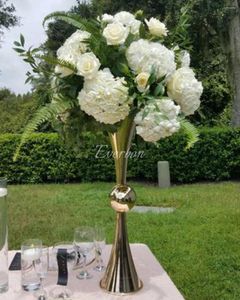 Décoration de fête Table de mariage pièce maîtresse Vases métal fleur Vase or argent trompette anniversaire cérémonie décor fournitures