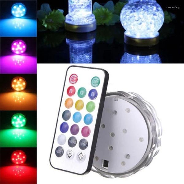 Décoration de fête Table de mariage Deco-10 lumière LED RGB télécommandé bougies étanches à base de Vase