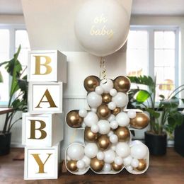 Feestdecoratie witgoud baby shower box ballonboxen blokken voor jongensmeisjes decoraties geslacht onthulling verjaardag