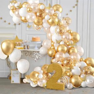 Party Decoration Balon en or blanc Garland Arch Confetti Latex Balons Graduation Happy 30th 40th 50th Birthday Decor Adults Baby Shower