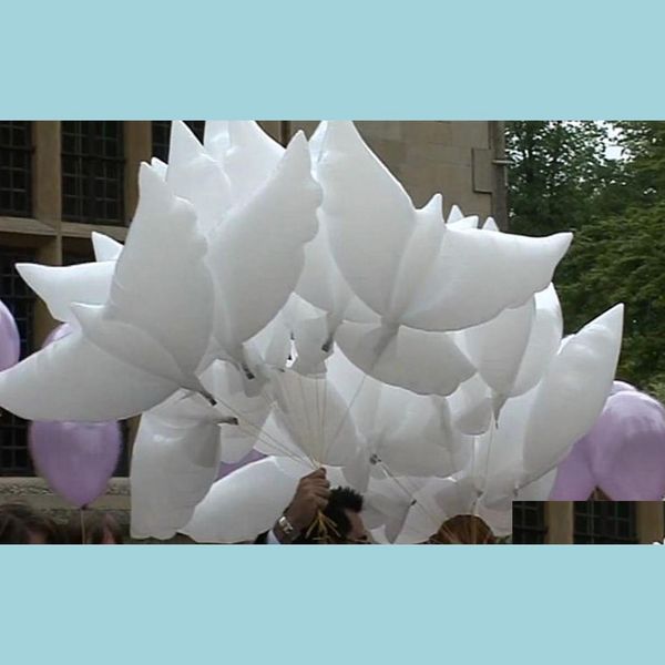 Décoration de fête Ballons à l'hélium blanc Baptême Funérailles Mémorial Cérémonie Anniversaire Événement Entrée Décor Biodégradable Fav Dhze0