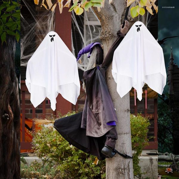 Decoración de fiesta blanca Kawaii casa de terror de Halloween decoraciones grandes de 98cm para eventos en el hogar suministros festivos jardín
