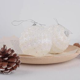 Décoration de fête boule de noël en perles blanches, ornements à paillettes, décor d'arbre de noël, vente de l'année Adornos Navida 2024 en plastique