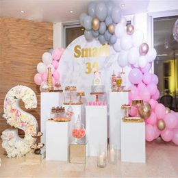 Feestdecoratie witte ronde tafel boog bruiloft staan ​​verjaardag baby shower grote achtergrond decoratieve bloemstand weddinparty