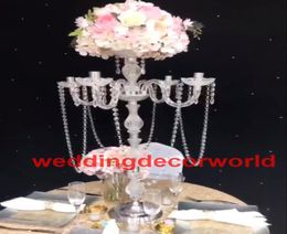 Décoration de fête entière Mode élégante Grande table en cristal Top Centres de lustre pour les mariages décor001558762748