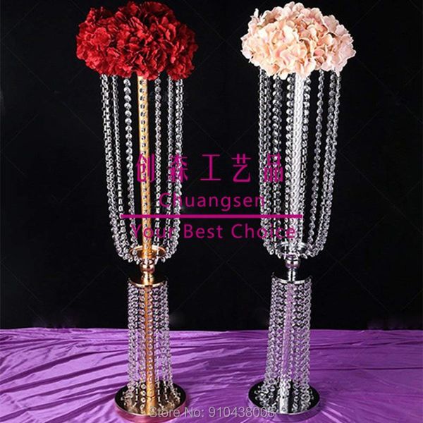 Décoration de fête en gros acrylique clair porte-fleurs Table pièce maîtresse mariage décor moderne Floral Stand mariage colonnes