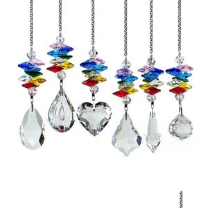 Décoration De Fête En Gros Lustre Cristaux Prismes Arc-En-Ciel Octogone Chakra Suncatcher Cadeau Arbre De Noël Suspendu Ornement Drop De Dhiam