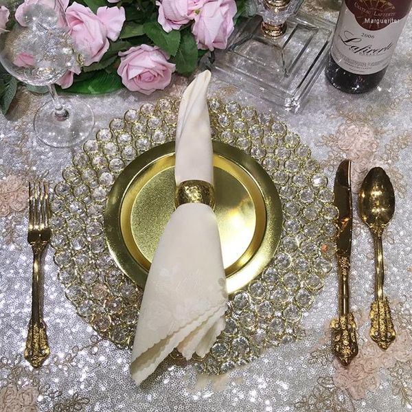 Décoration de fête Stands de nourriture en gros Belles assiettes de chargeur en cristal Plats et assiette de service pour le dessert