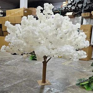 Feestdecoratie groothandel buiten- en binnen kunstmatige plant witte kersen bloesem boom zijden bloemen cherrytree achtergrond stand voor bruiloft