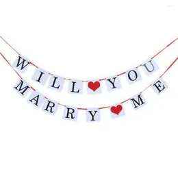 Décoration de fête Veux-tu m'épouser coeur suspendu Saint-Valentin proposition de mariage Festival signe de mariage bannières drapeaux anniversaire