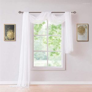 Écran de fenêtre de décoration de fête, rideau lumineux en arc blanc pour balcon de mariage, écharpe, cantonnière en Tulle monocouche de haute qualité, toile de fond