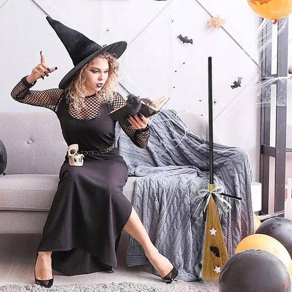 Decoración de fiestas Brujas de escoba Mango desmontable de Halloween Cosplay Broomstick Kid para adultos Suministros para Hallowen