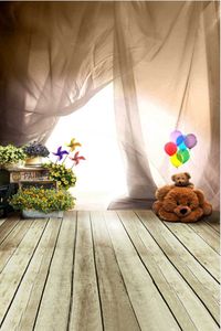 Feestdecoratie houten bord plank licht baby verjaardag ballon achtergrond pography achtergrond voor po studio bruiloft pocall pophone