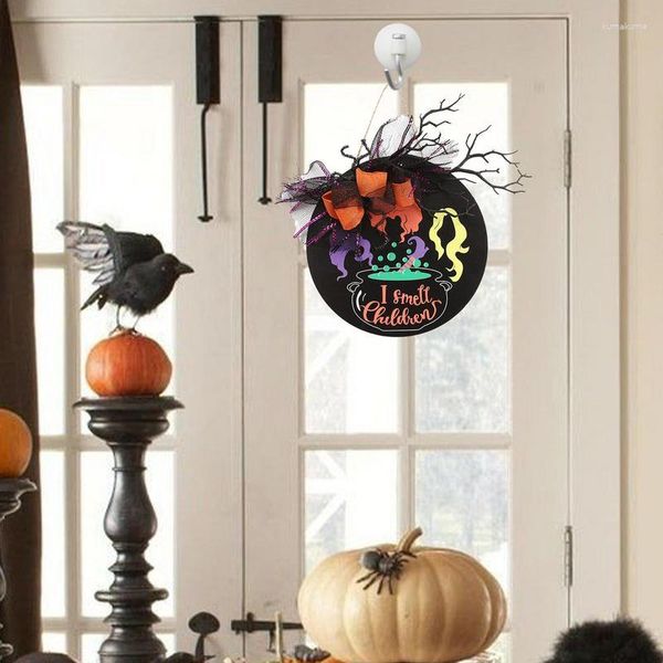 Décoration de fête porte d'entrée en bois, pendentif de signe de sorcière d'halloween multifonctionnel pour la maison, Portable, porche de vacances, cintre d'entrée