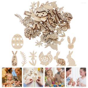 Feestdecoratie houten houten paasstukken tag onvoltooide eieruitsnijdouts diy ambachten plakjes ornamenten decoraties schijf ornament teken maker