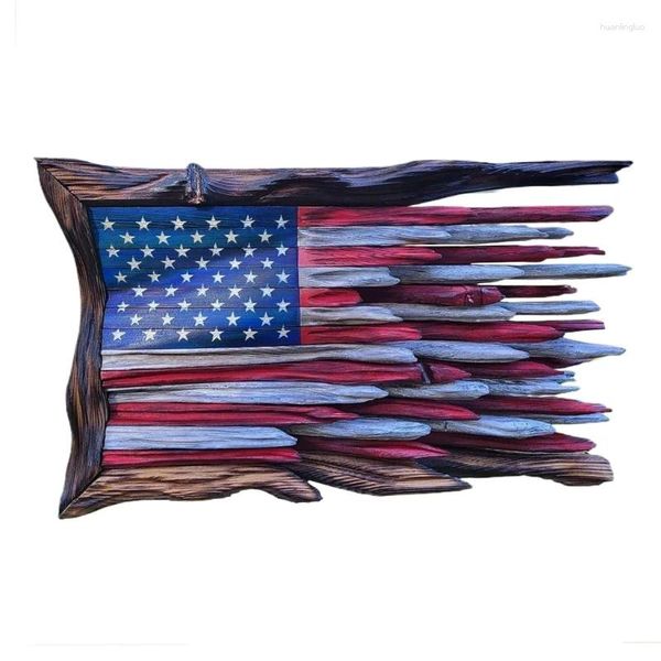 Décoration de fête des drapeaux américains en bois signe patriotiques pendings art décorations décoratives