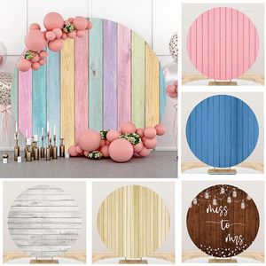 Décoration de fête, planche de bois imprimée, toile de fond ronde, affiche personnalisée, mariage, réception-cadeau pour bébé, anniversaire, cercle élastique, arrière-plan Po