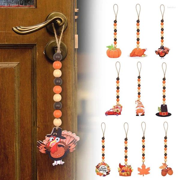 Décoration de fête en bois gland perles guirlande pendentif pour Thanksgiving automne ferme maison plateau bricolage fabrication artisanat maison ornements cadeaux