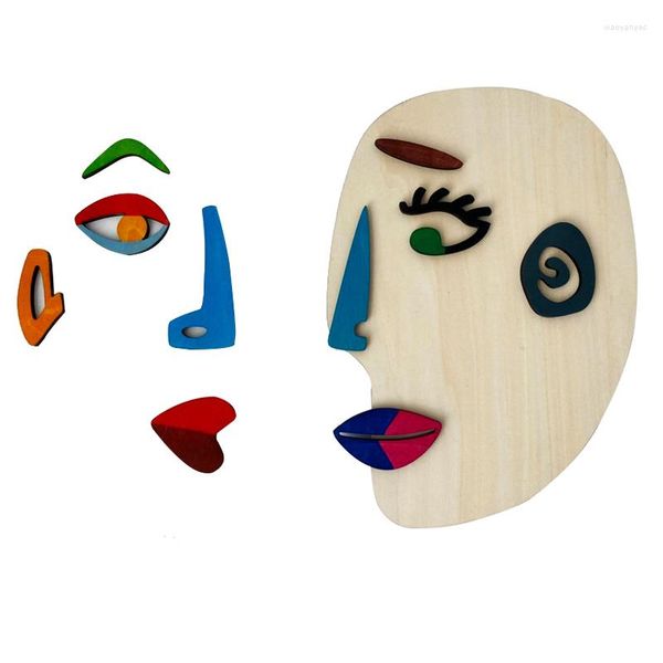 Décoration de fête jouet en bois pour enfants éducation Montessori bricolage Puzzle en bois bébé préscolaire jouets éducatifs précoces trieur de visage humain