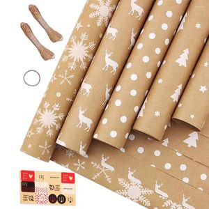 Party Decoration Emballage Feuilles de papier pour l'ensemble d'anniversaire de Noël de 5 papiers enveloppants cadeaux